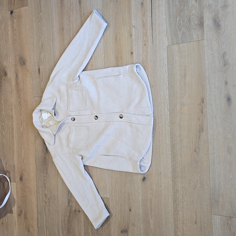 H&M Women's Small Oatmeal Tan Lined Oversized Blazer Jacket
